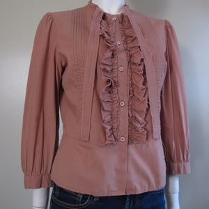 Philosophy Cotton Poplin Ruffle Blouse sz 44